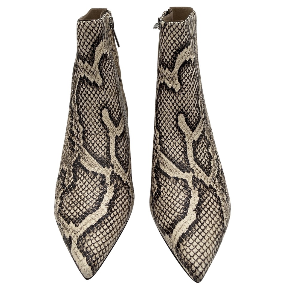 Marc Fisher LTD Itzia Snakeskin Leather Pointed Toe Kitten Heel Booties Size 6M